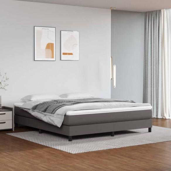 Lit Gris 180x200 cm Similicuir