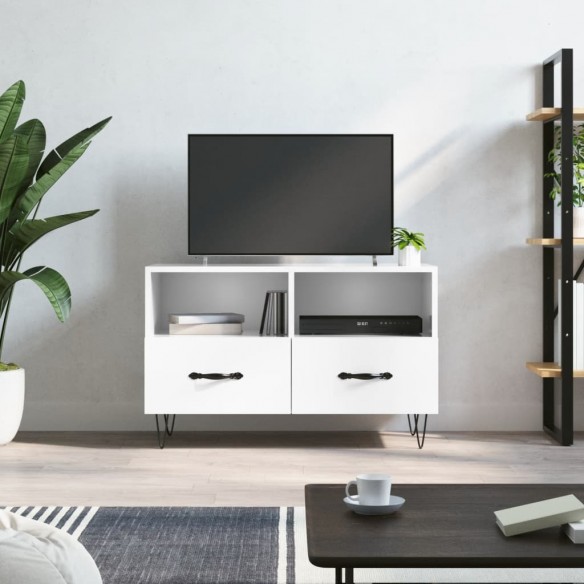 Meuble TV Blanc brillant 80x36x50 cm 