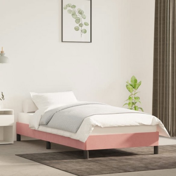 Lit Rose 90x190 cm Velours