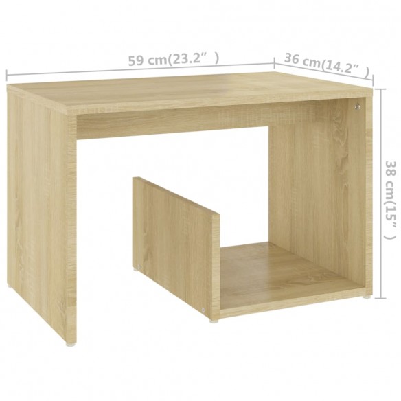 Table d'appoint Chêne sonoma 59x36x38 cm Aggloméré Table d'appoint Chêne sonoma 59x36x38 cm Aggloméré