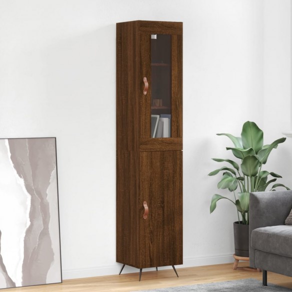 Buffet haut Chêne marron 34,5x34x180 cm 