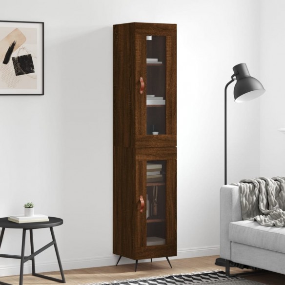 Buffet haut Chêne marron 34,5x34x180 cm 