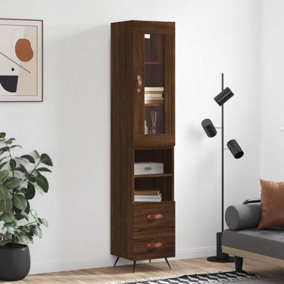 Buffet haut Chêne marron 34,5x34x180 cm 