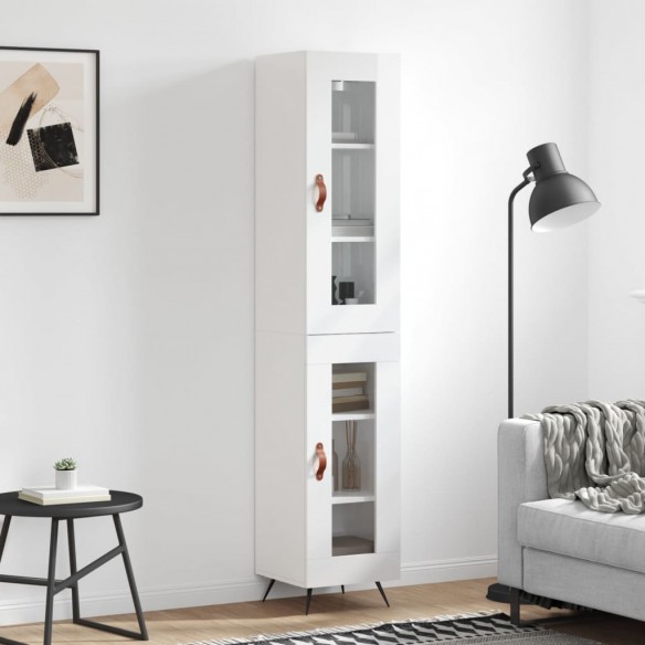 Buffet haut Blanc brillant 34,5x34x180 cm 