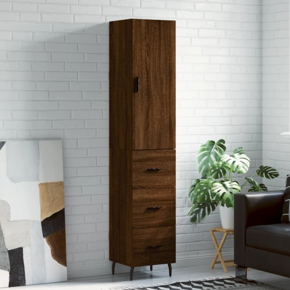 Buffet haut Chêne marron 34,5x34x180 cm 