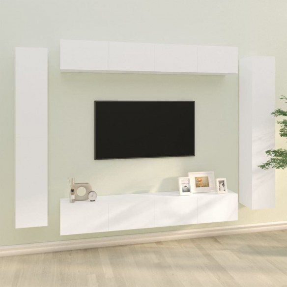 Ensemble de meubles TV 8 pcs Blanc 