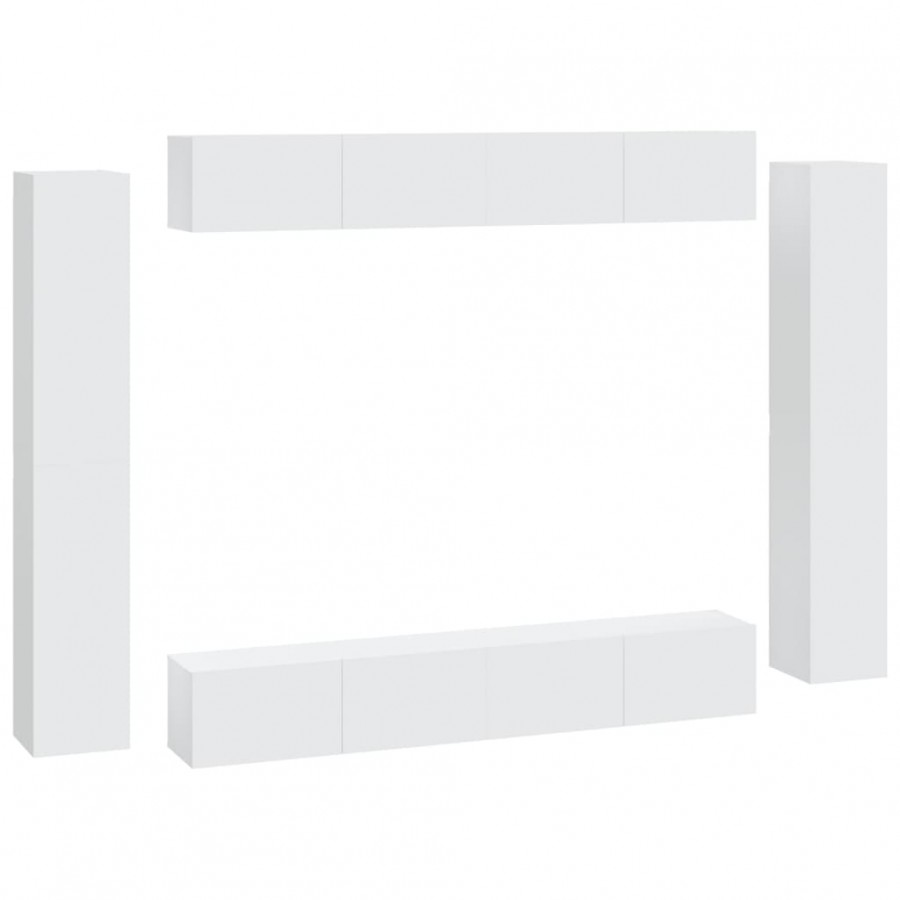 Ensemble de meubles TV 8 pcs Blanc 