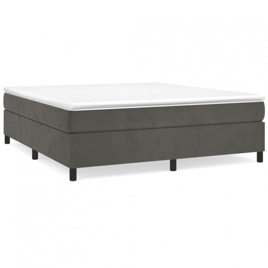 Lit Gris foncé 160x200 cm Velours