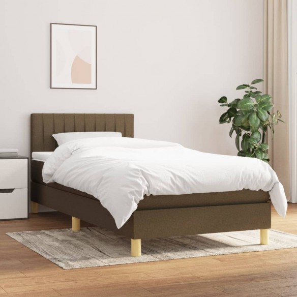 Lit avec matelas Marron foncé 90x200 cm
