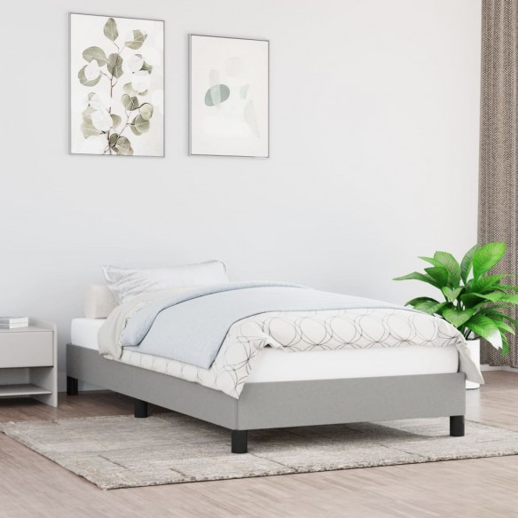 Lit Gris clair 100x200 cm Tissu