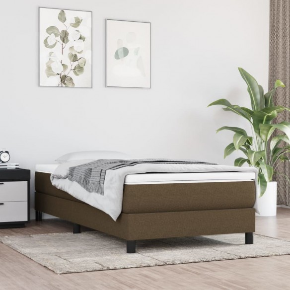 Lit avec matelas Marron foncé 100x200 cm