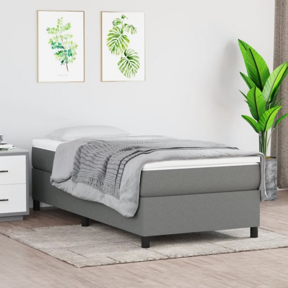 Lit Gris foncé 100x200 cm Tissu