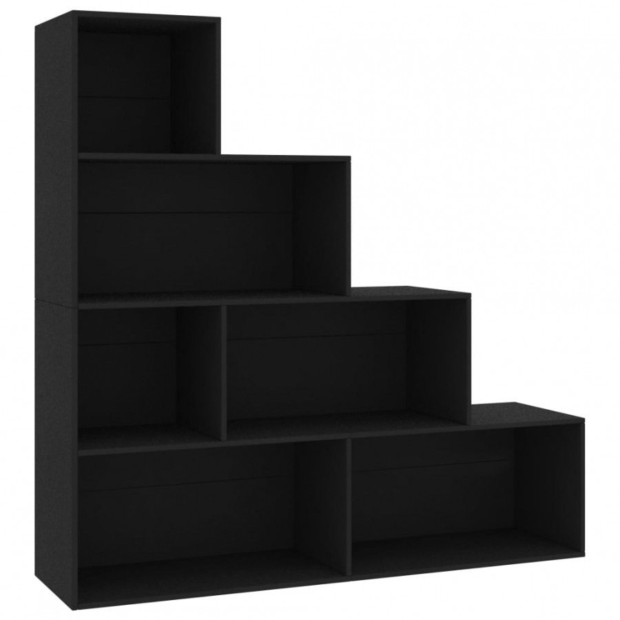 Bibliothèque/Séparateur de pièce Noir 155x24x160 cm Aggloméré