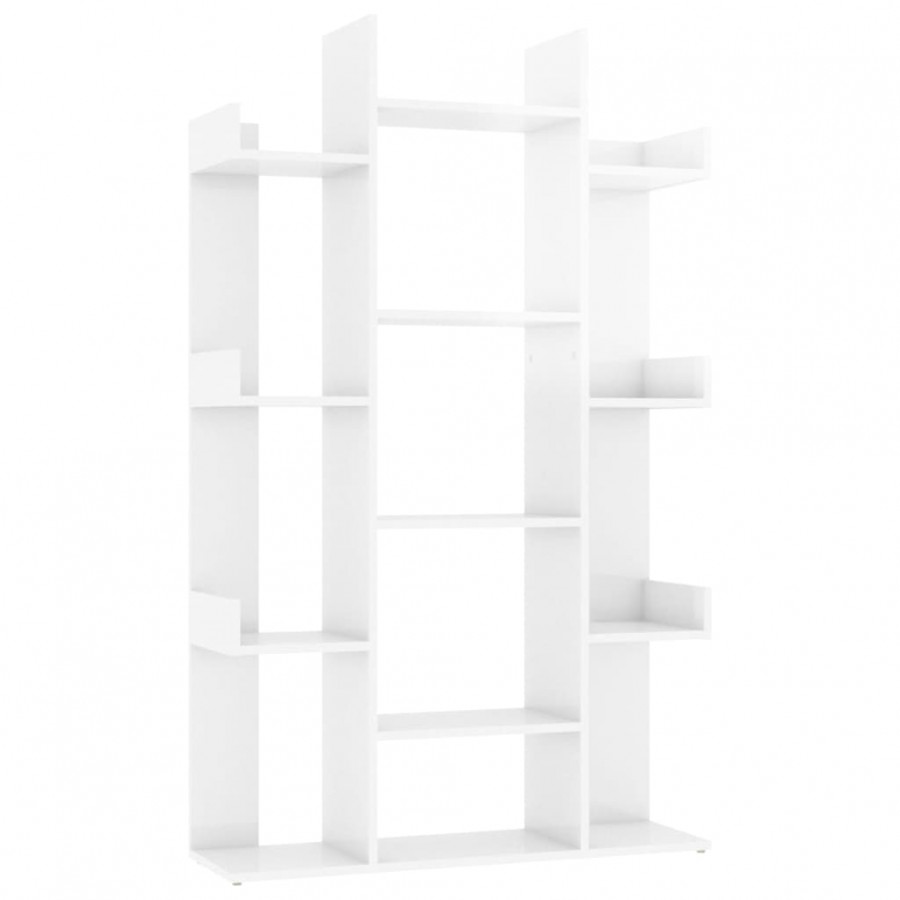 Bibliothèque Blanc brillant 86x25,5x140 cm Aggloméré