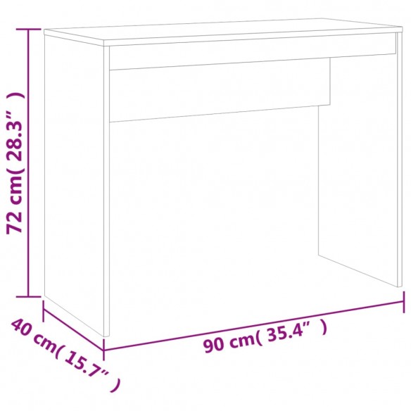 Bureau Gris béton 90x40x72 cm 