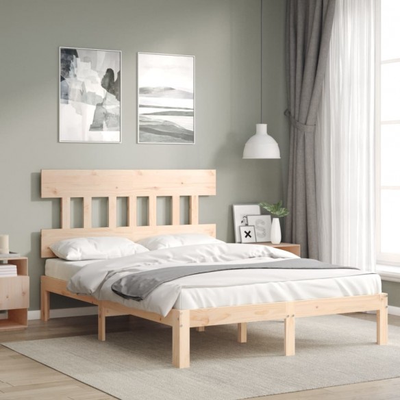 Lit avec tête de lit 120x200 cm bois massif