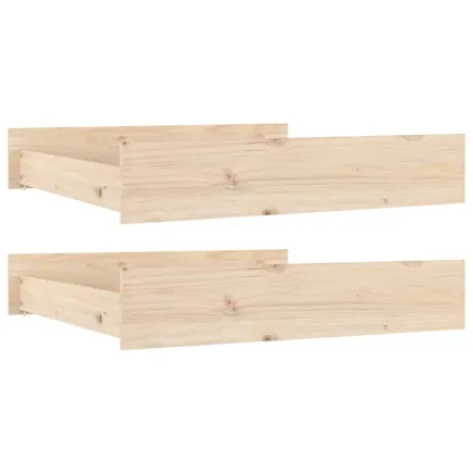 Tiroirs de lit 2 pcs bois de pin massif 2