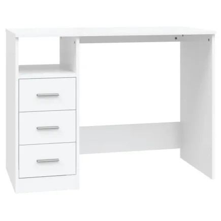 Bureau avec tiroirs Blanc 102x50x76 cm  2