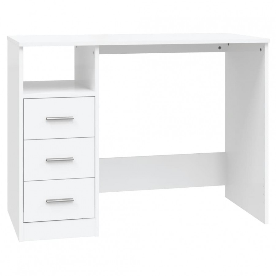 Bureau avec tiroirs Blanc 102x50x76 cm 