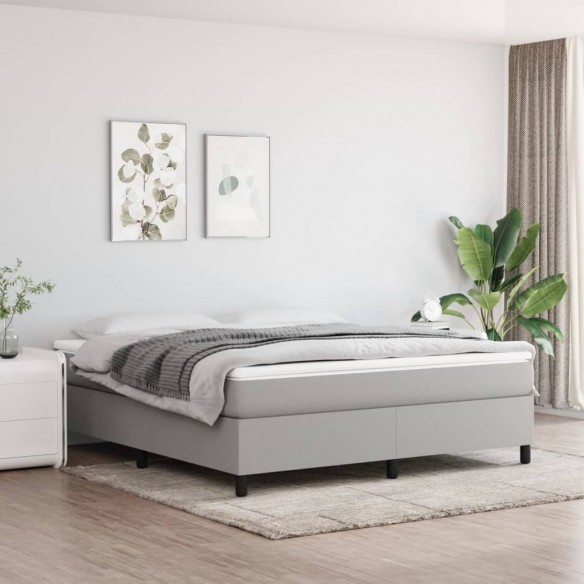 Lit Gris clair 160x200 cm Tissu