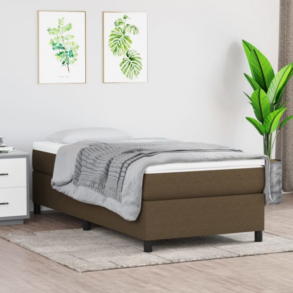 Lit avec matelas Marron foncé 90x190 cm