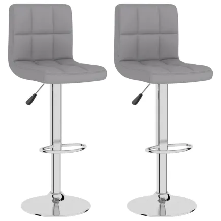 Tabourets de bar lot de 2 gris clair tissu 2