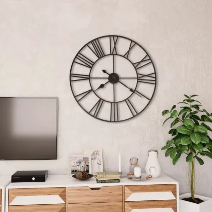 Horloge murale vintage avec mouvement à quartz Métal 80 cm XXL 2