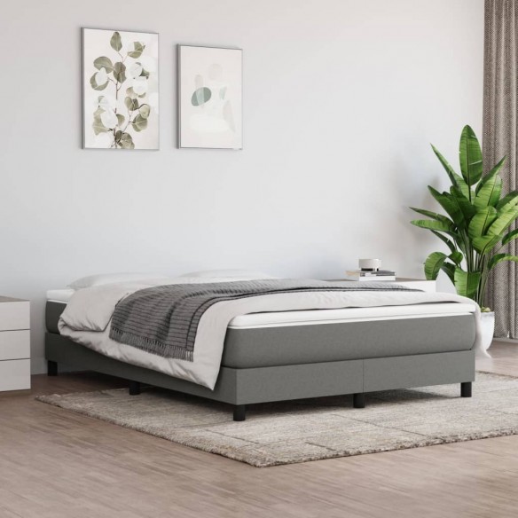 Lit Gris foncé 140x190 cm Tissu