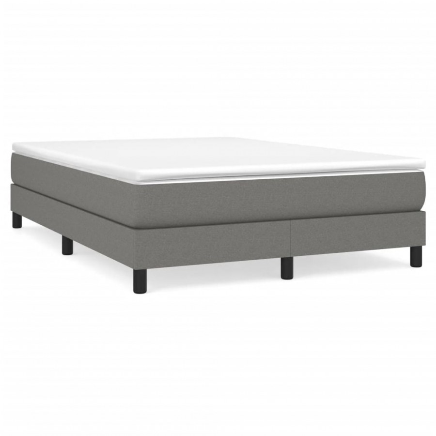 Lit Gris foncé 140x190 cm Tissu