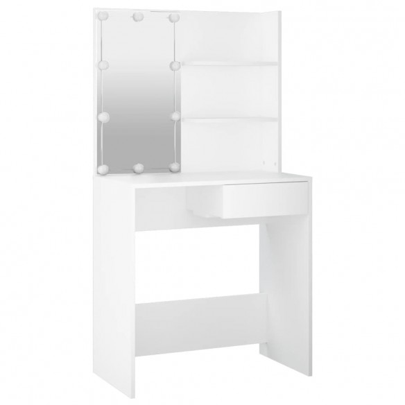 Ensemble de coiffeuse avec LED Blanc 