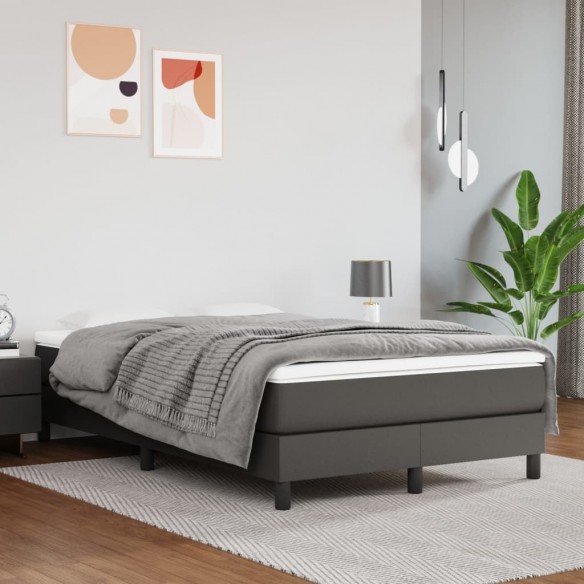 Lit Gris 120x200 cm Similicuir