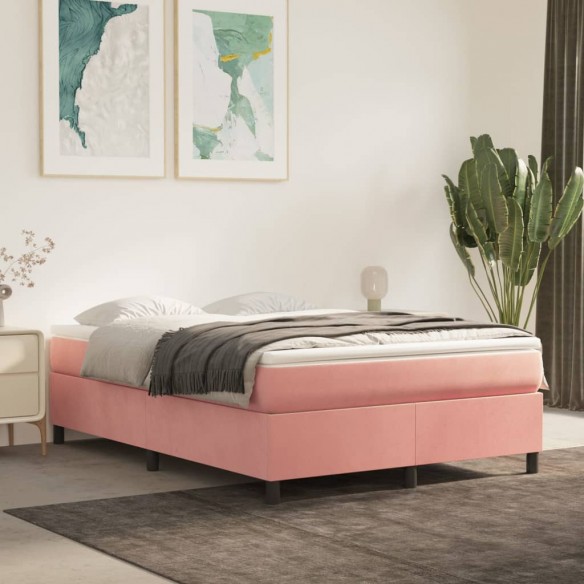 Lit Rose 140x190 cm Velours
