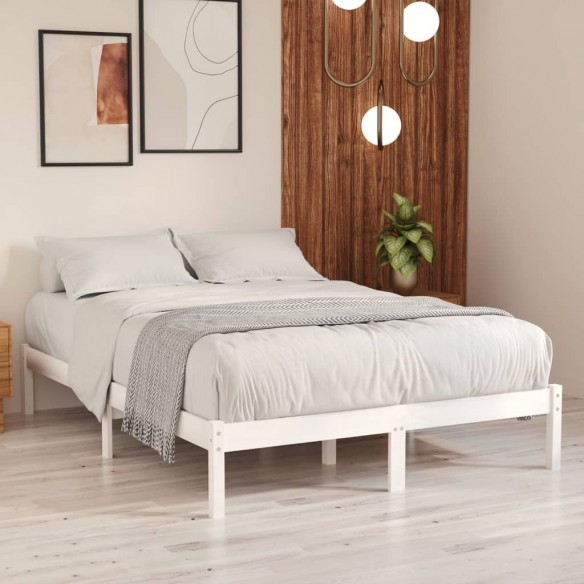 Lit Blanc Bois massif 180x200 cm Super King