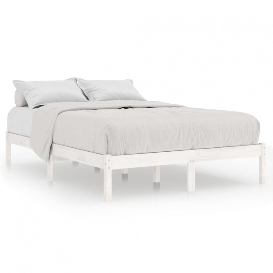 Lit Blanc Bois massif 180x200 cm Super King