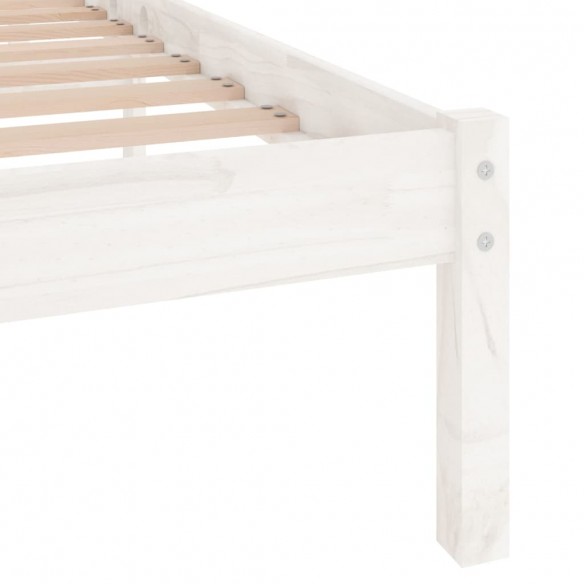 Lit Blanc Bois massif 180x200 cm Super King