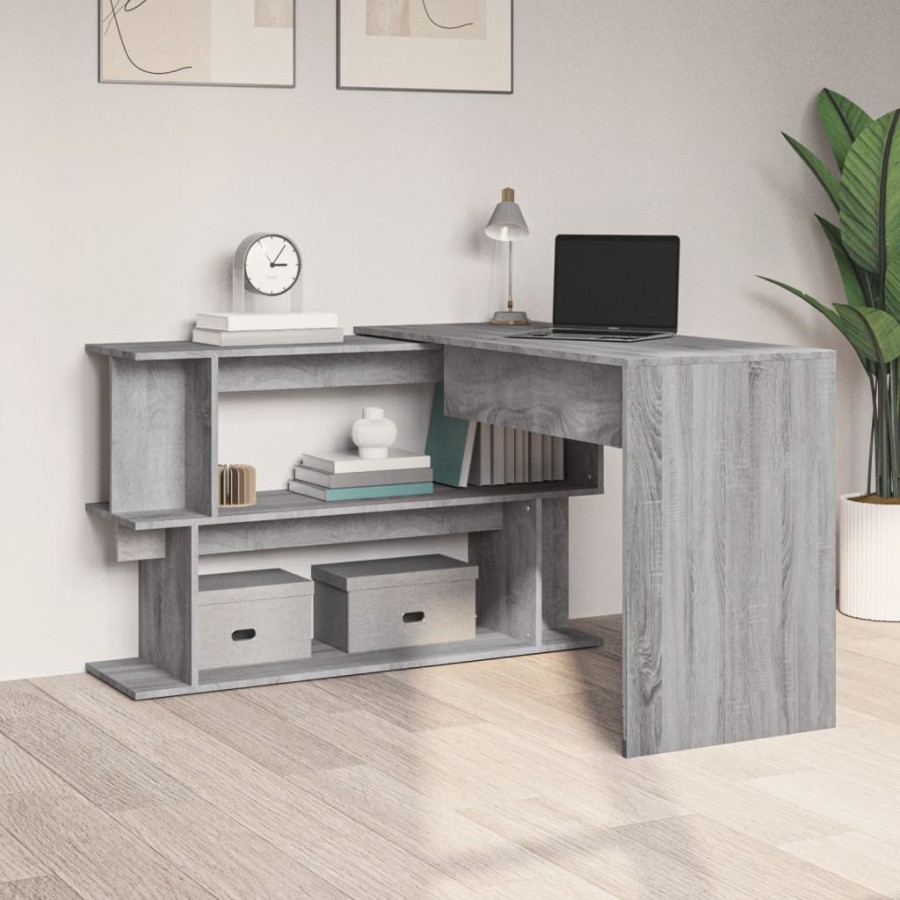 Bureau d'angle Sonoma gris 200x50x76 cm