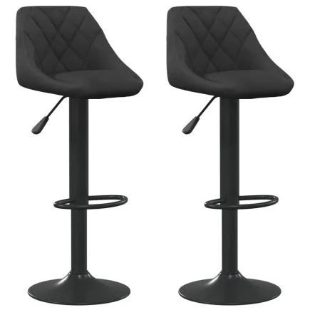 Tabourets de bar lot de 2 noir velours 2