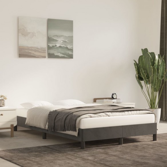Lit Gris foncé 120x200 cm Velours
