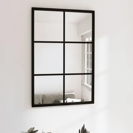 Miroir mural noir 60x40 cm métal