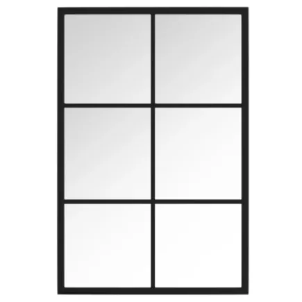 Miroir mural noir 60x40 cm métal 2