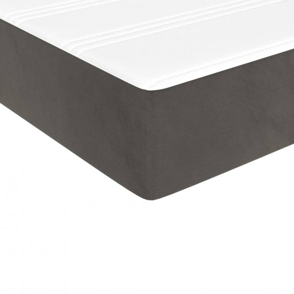 Lit et matelas Gris foncé 90x200 cm Velours