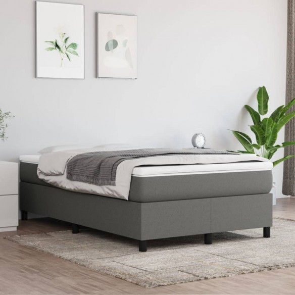 Lit Gris foncé 120x200 cm Tissu