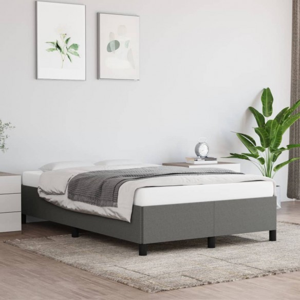 Lit Gris foncé 120 x 200 cm Tissu