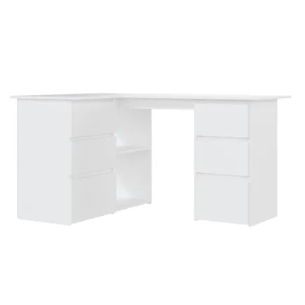 Bureau d'angle Blanc 145x100x76 cm  2