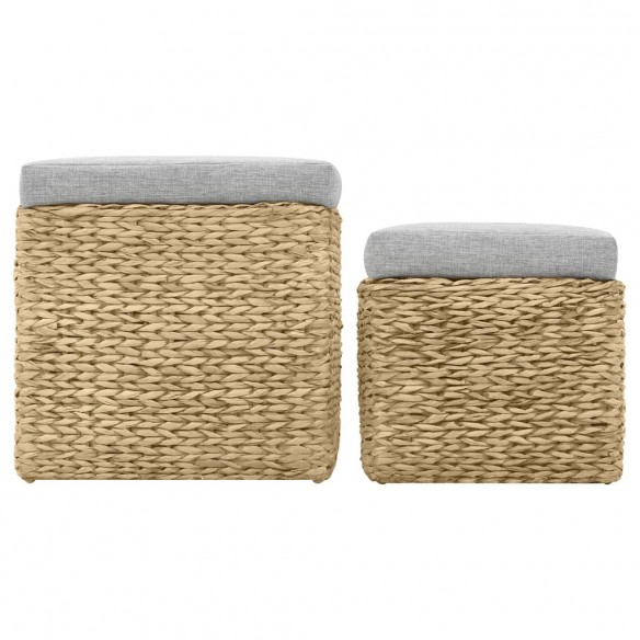 Repose-pied 2 pcs Jacinthe d'eau Gris Repose-pied 2 pcs Jacinthe d'eau Gris