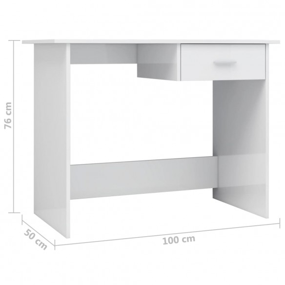 Bureau Blanc brillant 100 x 50 x 76 cm Aggloméré Bureau Blanc brillant 100 x 50 x 76 cm Aggloméré