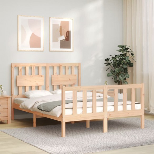 Lit avec tête de lit 140x190 cm bois massif