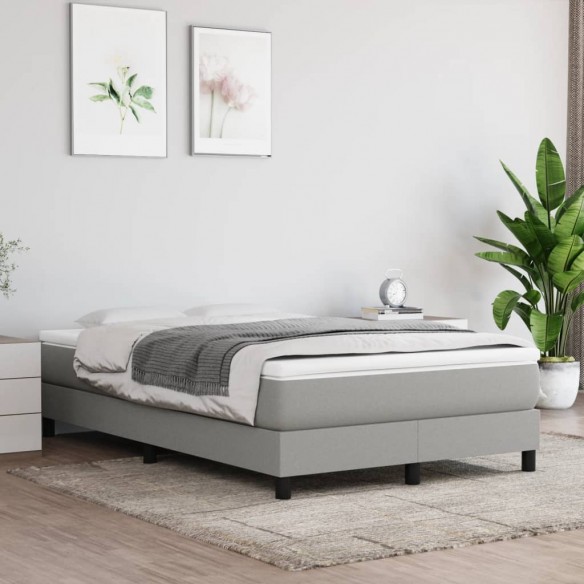 Lit Gris clair 120x200 cm Tissu