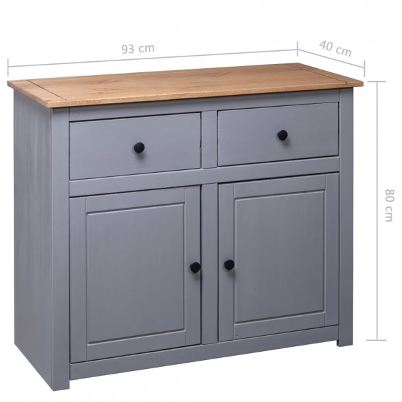Buffet Gris 93x40x80 cm Pin solide Assortiment Panama Buffet Gris 93x40x80 cm Pin solide Assortiment Panama
