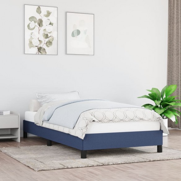 Lit Bleu 90x200 cm Tissu